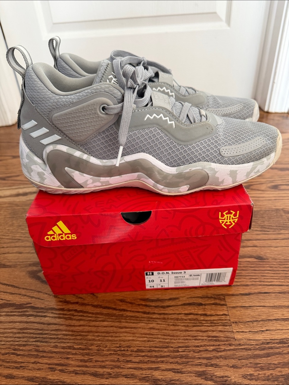 adidas Kids' Grey Camouflage-Accent Sneakers